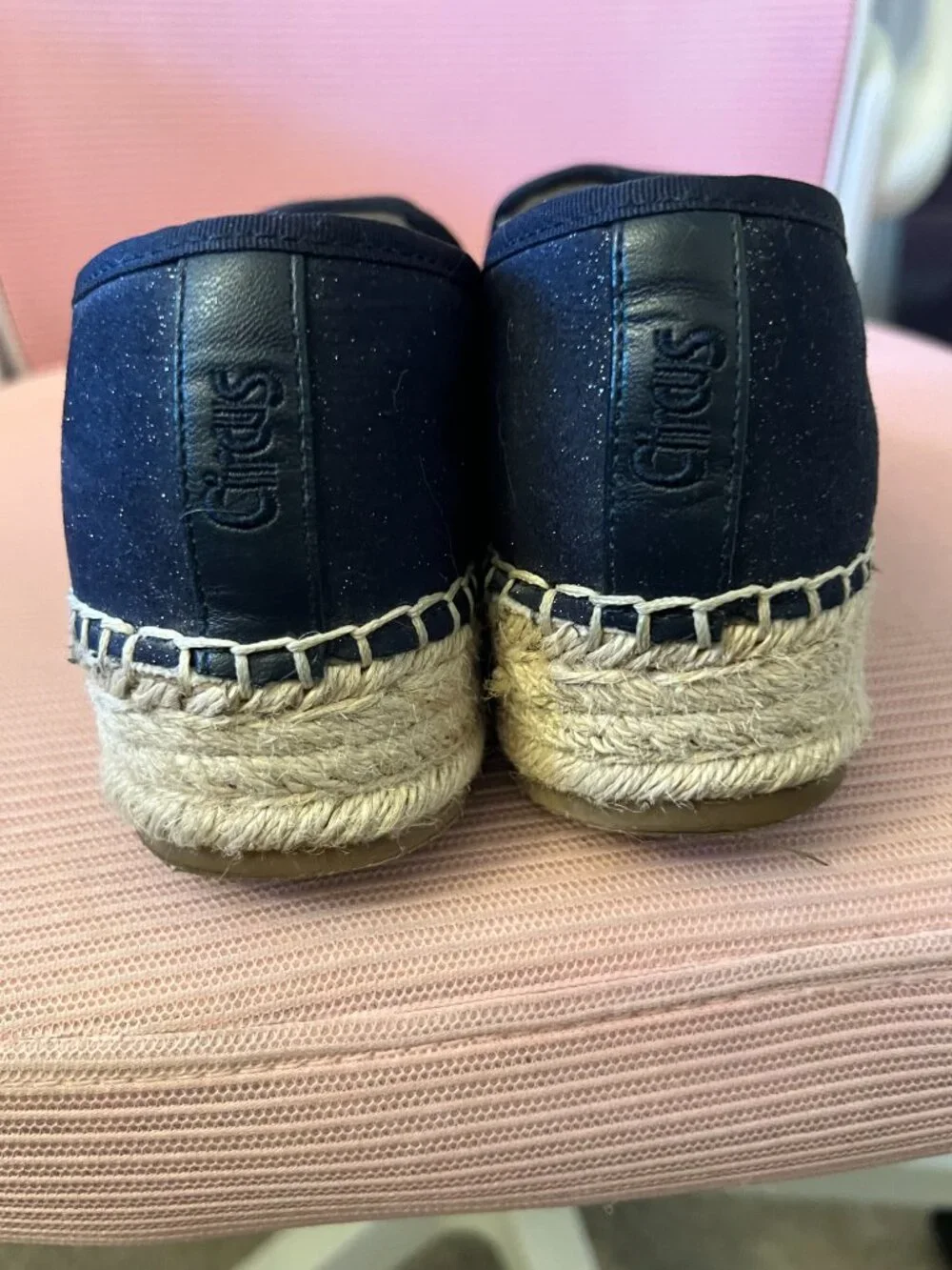 Circus by Sam Edelman Navy Espadrille Slip‑Ons (Women’s 8.5)